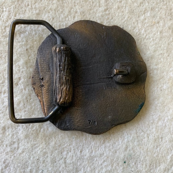 Classic Vintage Volunteer FIRE DEPT Firefighter Ladder Metal Belt Buckle 1970's - Picture 2 of 5